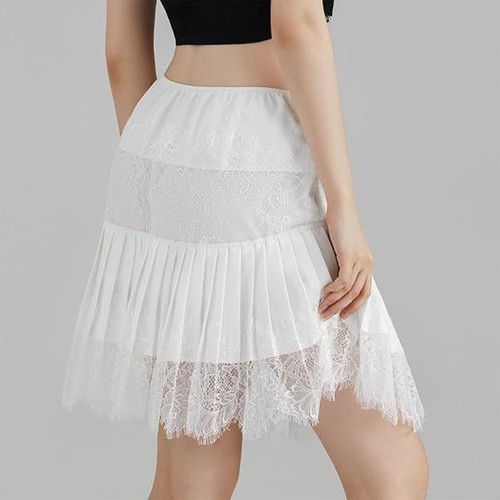 Jupe mini dentelle volants - mini,