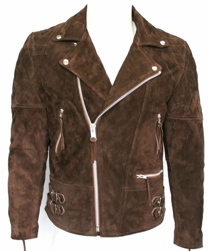 Veste cuir daim marron pour - daim,