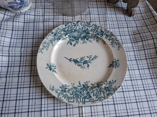 Grand plat rond modèle rose - grand,