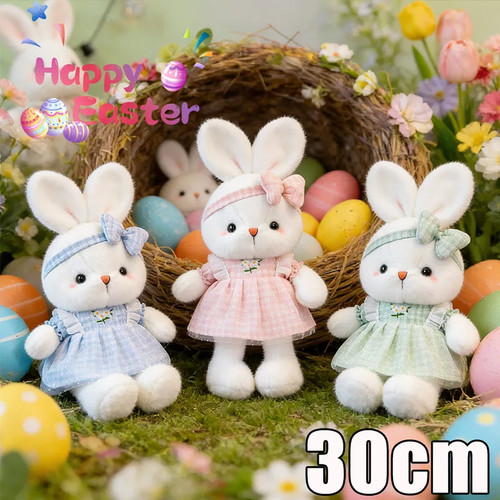 Peluche lapin robe florale - lapin,