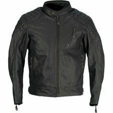 Veste De Moto En Cuir Richa Donington Classique Rétro Biker Noire