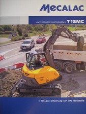 MECALAC ENGINS DE CHANTIER PROSPECTUS PELLE SUR CHENILLES UNIVERSELLE 712 MC NEUF
