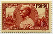 FRANCE STAMP TIMBRE N° 456 " OEUVRES DE GUERRE , JOSEPH SIMON GALLIENI "NEUF xTB