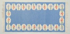 Tapis suédois tissé à la main en pure laine. Rölakan technique. Mid-20th C.
