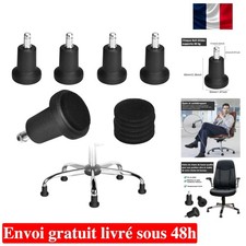 5PCS Roulettes de Remplacement pour Chaises de Bureau 2 Pouces en Nylon Noir