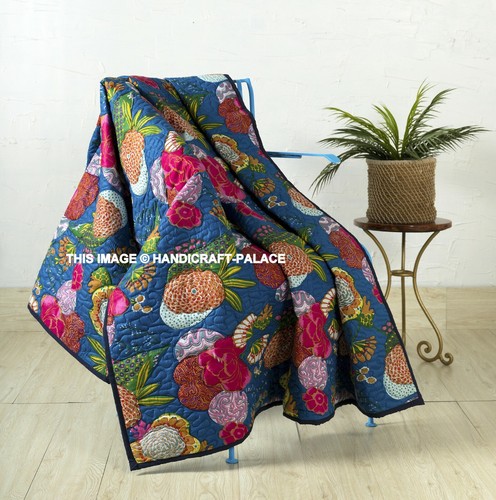 Couverture bleu matelassé - couverture,