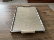 Ancien Plateau De Service, art Deco, chrome, Bakélite, métal ,Zimco