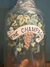 Rare Bouteille Verre Emaillé