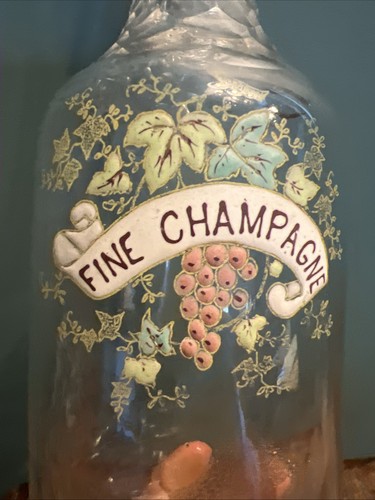 Rare bouteille verre emaillé - verre,