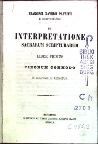 Interpretatione sacrarum - de,