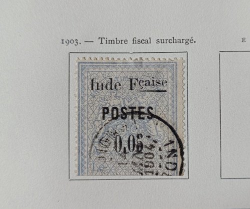 Timbre stamp inde francaise - 1,