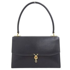 MORABITO Princess Gold Rope Hardware Navy Handbag  F/S