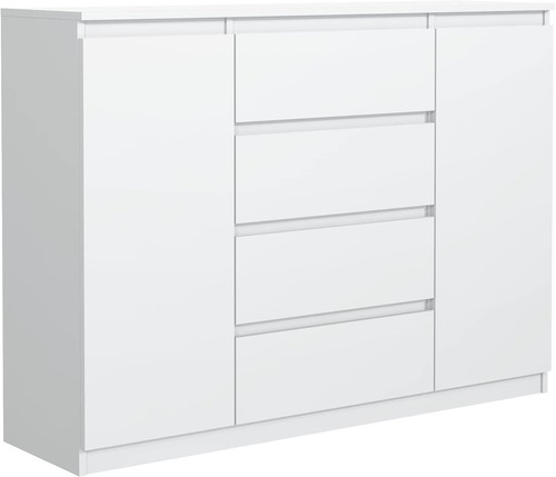 Commode blanche mat avec - blanche, 4