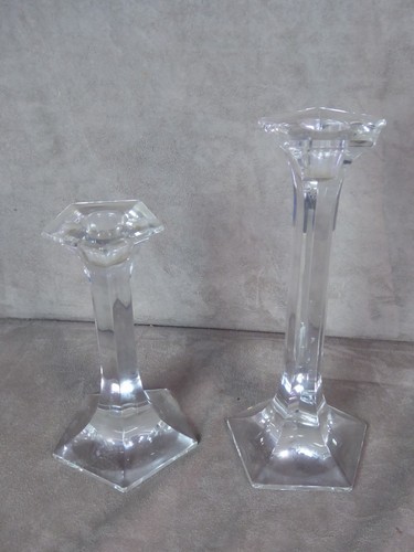 Deux bougeoirs cristal - bougeoirs, en