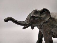 Art Deco 1920’s GCK Co. NY Spelter Metal Dark Patina Elephant. Perfect.