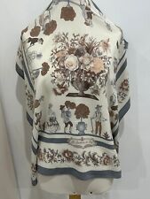 S13# Hermès le jardinier de Roy vintage Silk Scarf 35 inch has pulls And Stain