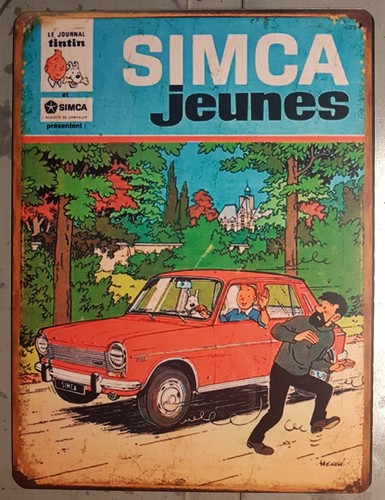 Plaque métal vintage tintin - plaque,