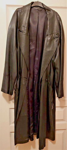 Long manteau cuir - manteau,