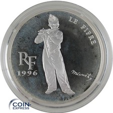 France 10 Francs 1.5 Euro 1996 Proof The Piper Edouard Manet Le Fifre Silver