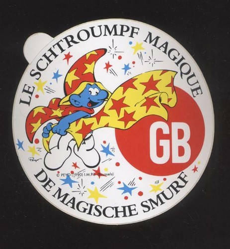 Autocollant schtroumpf - le,