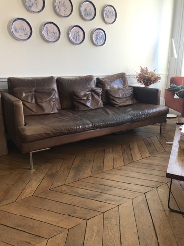 Canapé cuir marron boconcept - cuir,