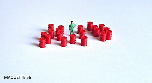 Lot fûts rouges bidons - ho, 20