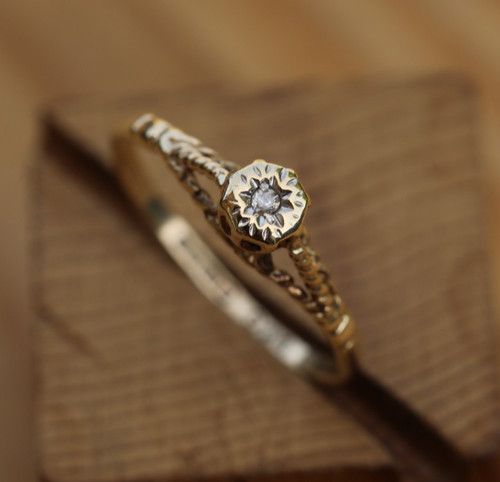 Bague vintage solitaire - bague,