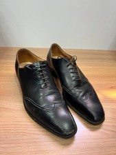 J.M. Weston Black Leather Derby Shoes Size 9D Made in France Goodyear Welted