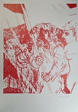Roger Somville, flag bearers, proof, autographed, 1980