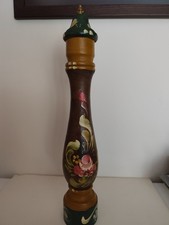 RARE GRAND  MOULIN A POIVRE  ANCIEN ACCIAIO TEMPERAIO PEINT A LA MAIN (ITALIEN)