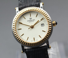 Montre pour homme Raymond Weil 9958 quartz 33 mm cadran blanc date bracelet d...