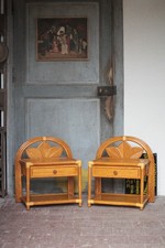 Paire de table rotin Maugrion