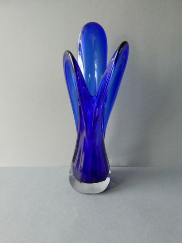 Vase verre bleu cobalt de - vase,