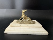 Ancienne sculpture en bronze chien lévrier/Levrette,XIXème SUR Marbre