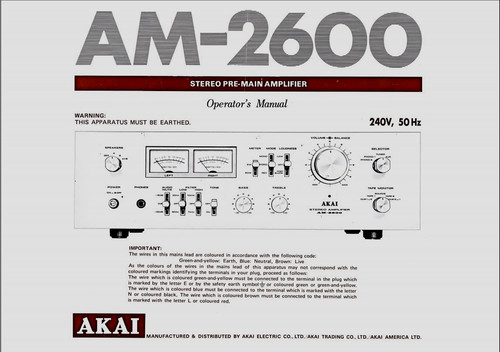 Akai 2400 stereo pre main - am-2400, pre-main