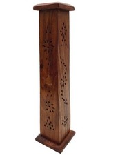 Porte encens tour Bouddha en bois en forme verticale