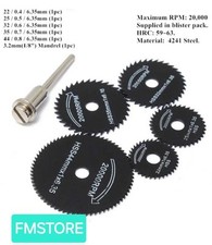 6 Piece HSS Steel Circular Blade Set for Precision Tools B Discs