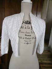 Petite veste courte vintage " la Mode de PARIS "  en dentelle ecrue  ( mariee ? 