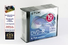 10 DVDs Tdk DVD-R 4.7GB 120min 16X New Boxes