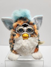 1999 Furby Babies Tiger Electronics Stripes Orange Teal Blue Tested W/Tags