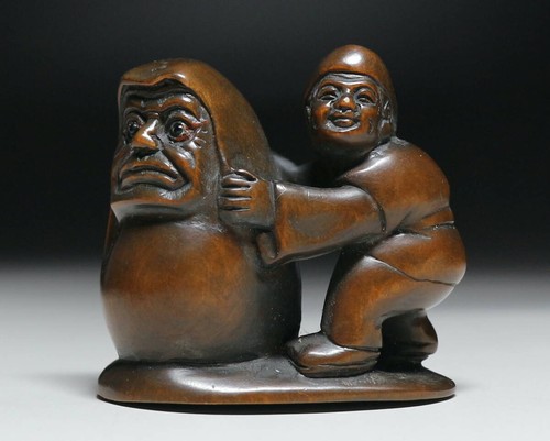Ancien netsuke japonais daruma - ancien,