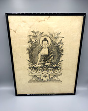 Asian Handmade Engraving - Representation of Buddha - Tradition Woodcut