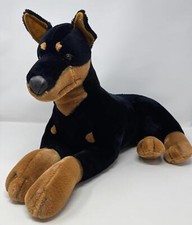 FAO SCHWARZ PLUSH DOBERMAN PINSCHER DOG REALISTIC LIFELIKE STUFFED ANIMAL