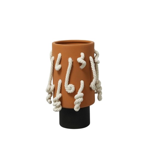 Vase avec corde sculptural - avec,