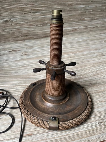 Lampe bois corde esprit - bois, et