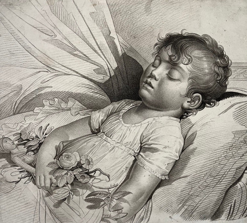 Sommeil innocence gravure - sommeil,