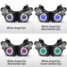 White/Green/Blue/Red Headlight White Angel Devil Eye For Kawasaki Ninja 09-12