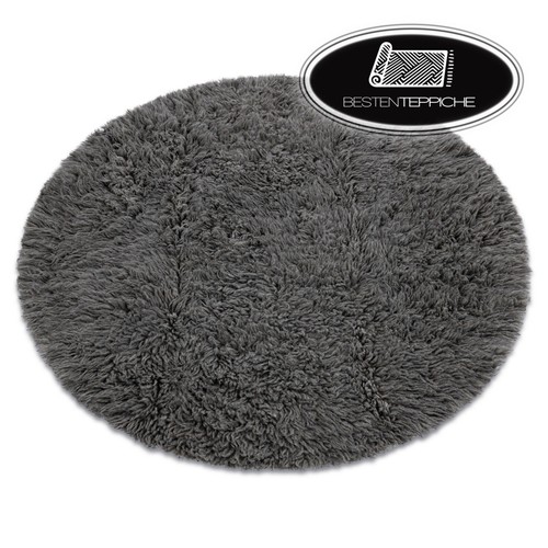 Tapis rond flokati haut - rond, haut-pile