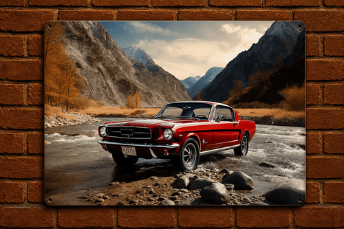 Plaque métal vintage mustang - plaque,