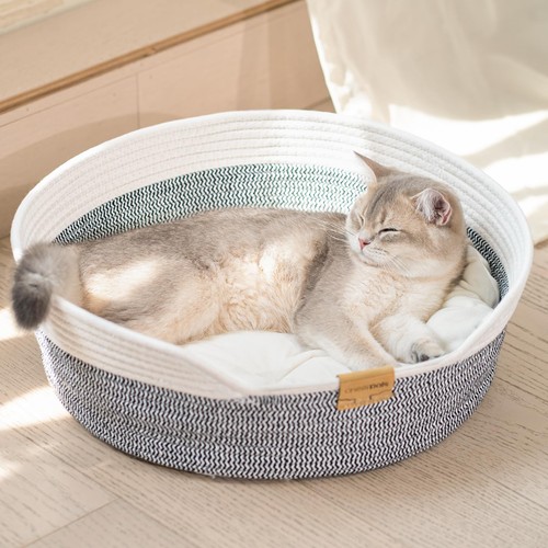 Panier chat tressé corde - panier, en